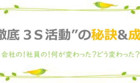 徹底3S活動の秘訣成果