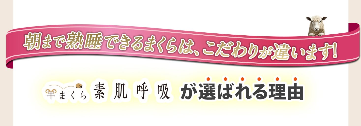 朝まで熟睡できるまくらは、こだわりが違います！羊まくら　素肌呼吸が選ばれる理由